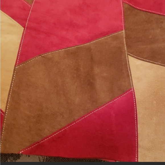 Kenneth Cole Colorblock Suede Mini Skirt Size 0 - Picture 3 of 5